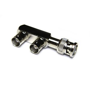 Connectix 504-060 Male Coax Crimp Connector Male to 2 BNC Female Adapter Splitter