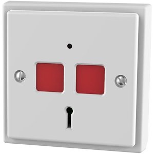 CQR EPA-STD Dual Push Button Electronic Hold Up Device, Flush Mount, White