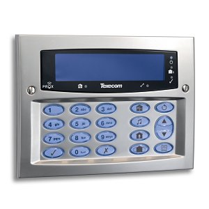 Texecom DBD-0123 Premier Elite Series, 32-Character LCD Display Programmable Keypad with TouchtOne Backlit Keys, Built-in Proximity Tag Reader Wall Mount, Satin Chrome