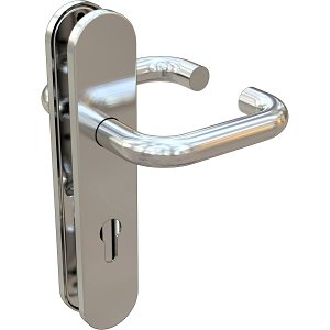 Abloy 60-0419-SSS Futura Lever Handle Set on Long Plates for EL560 & EL561, Satin Stainless Steel