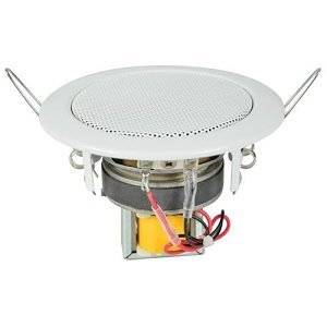 avsl EC36V Adastra 3" Bathroom Ceiling Speaker 3-6W with 100V Transformer, Metal, White