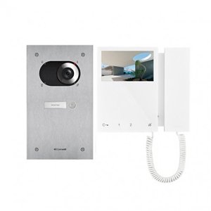 Comelit PAC SBK1-M Switch Mini Series Video Entry Door Kit with Mini Monitor and Switch Video Entrance Panel