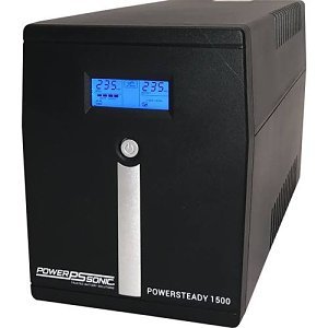 Power Sonic 1500 Powersteady Series, 16A, UPS with Battery Charger, 12V 9AHx2, Tower, LCD display
