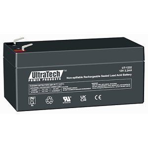 UltraTech UT-1232 12V, 3.2Ah VRLA, Battery, T1 Terminal