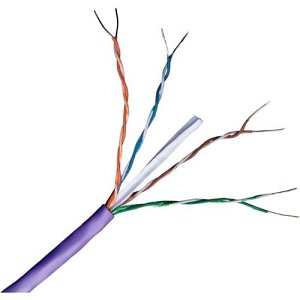 Connectix 001-003-005-60S CAT6 Cable, 23-4 Solid PC, UTP LSZH Shielded, Eca, 305m Reel, Purple