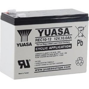 Yuasa REC10-12 Industrial REC Series, 12V 10Ah Cyclic Valve Regulated Lead Acid Battery, 20-Hr Rate Capacity