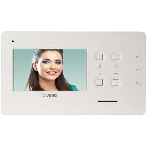 Videx 6458 4.3" Handsfree Colour Low Profile Video Monitor in Satin White for 6 Wire Video Kit