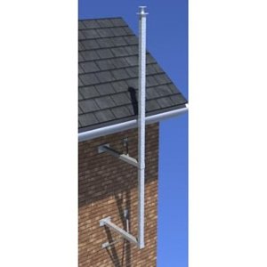 Altron ACP2-150 4m Wall-Mounted Pole, 150mm Stand-Off Bracket Distance