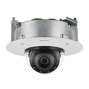 Hanwha PND-A6081RF Wisenet P Series, IP52 2MP 4.38-9.33mm Motorized Varifocal Lens, IR 40M AI IP Dome Camera, White