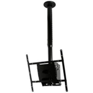 B-Tech BT8426-B Adjustable Drop Universal Flat Screen Ceiling Mount with Tilt, Weight Capacity 50kg, Black