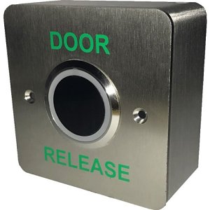 3E 3E0689-1DR Infraded Illuminated No-Touch Exit Button, Single Gang, SSS, Surface Mount, Laser-Etched Door Release