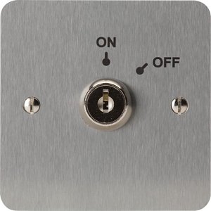3E 3E0660-1 2 Keyswitch, Momentary Contact, Single Gang, SSS, Laser Etched ON-OFF