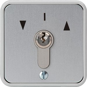 3E 3E3KS-230-MOM Euro Profile Keyswitch with Cylinder and 3 Keys, 3 Position, Momentary Contact, Surface Mount