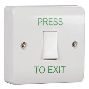 RGL EBLS-PTE Press to Exit Switch, Momentary Contact, Surface and Flush Mount, White