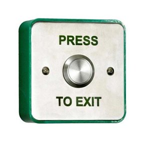 RGL EBSS02-PTE Press to Exit Button, Momentary Contact, Surface and Flush Mount, Stainless Steel