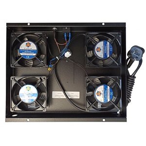 Connectix RR-FT-4-G RackyRax Series 4-Way Fan Tray, Compatible with 600mm x 600mm & 800mm x 600mm Cabinets, Assembled