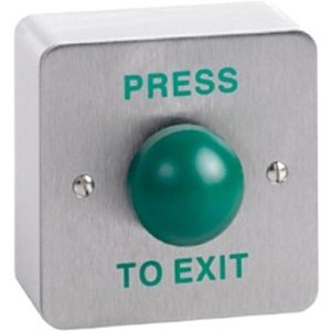 CDVI RTE-SFD Stainless Steel green Dome Exit Button, Flush Mount