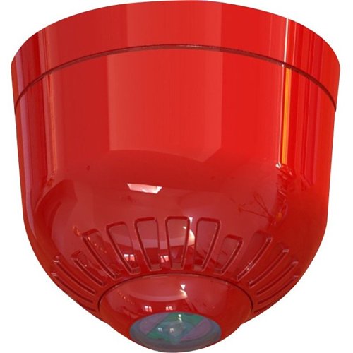 Klaxon ESB-5007 Sonos Pulse Ceiling Beacon 17-60V DC, Deep Base, IP33, Red Body and White Flash