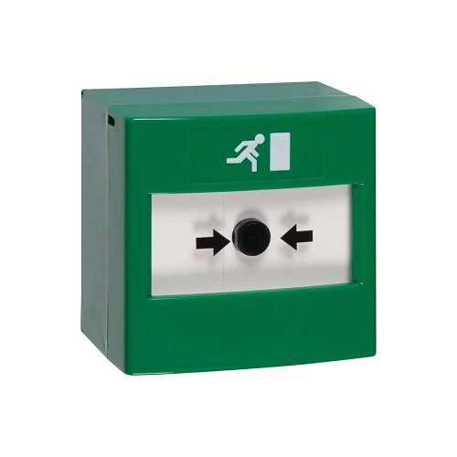 Combined Green Dome Press to Exit Button and Emergency Door Release with  Resettable Plastic Window