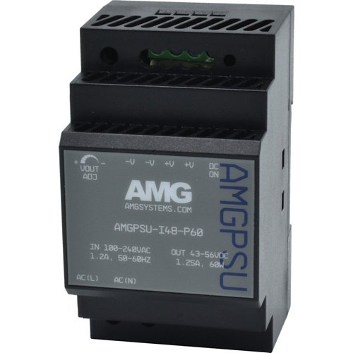 AMG PSU-I48-P60 48V DC 60W 1.25A Industrial Power Supply, DIN-Rail Mount