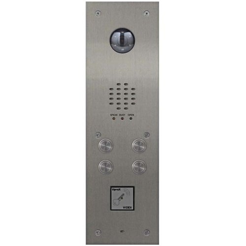 Videx VR120/136-4 4-Button VR120 Panel with 136 Amplifier, Flush Mount