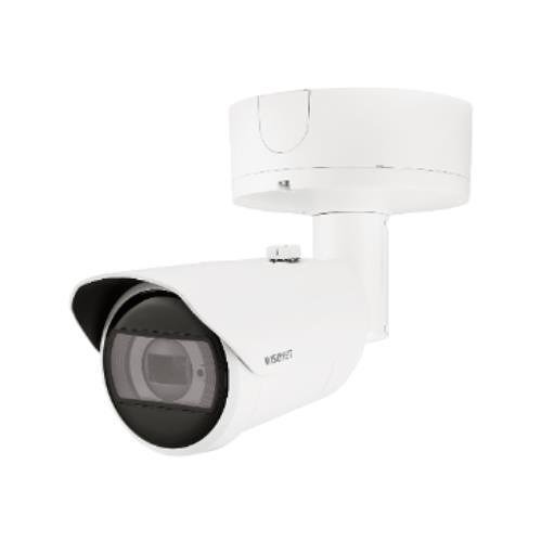 Hanwha XNO-9083R Wisenet X Series, WDR IP67 4K 4.4-9.3mm Motorized Varifocal Lens, IR 50M IP Bullet Camera, White