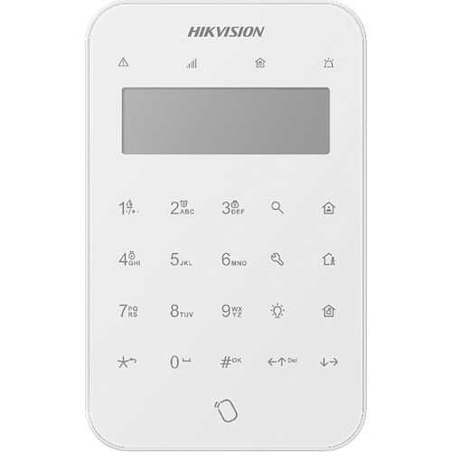 Hikvision DS-PK1-LT-WE LCD Display Wireless Keypad, Indoor, Status LED