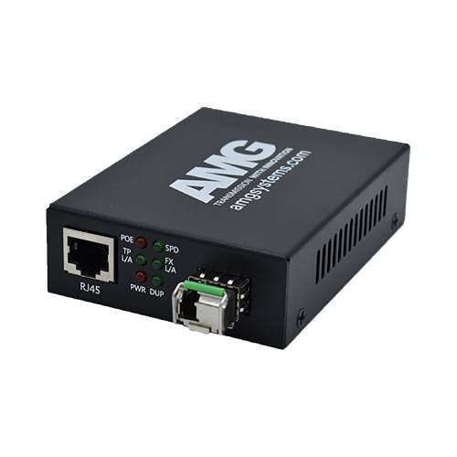 AMG 210M-1FAT-1SM1A-P30 210M PoE Series, Commercial PoE Media Converter, 1 x 10-100Base-TX RJ45 Port, Multimode, 1-Fibre, A-Side