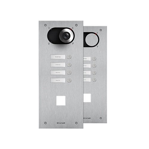 Comelit PAC IX0104CO Switch Series, Front Plate, 4-Button and Hole, Stainless Steel