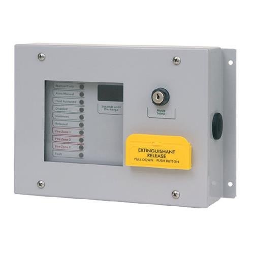 Kentec W911113W8 Sigma Si 10 LED Extinguishant Status Unit with Manual Release and Mode Select Keyswitch, Weatherproof