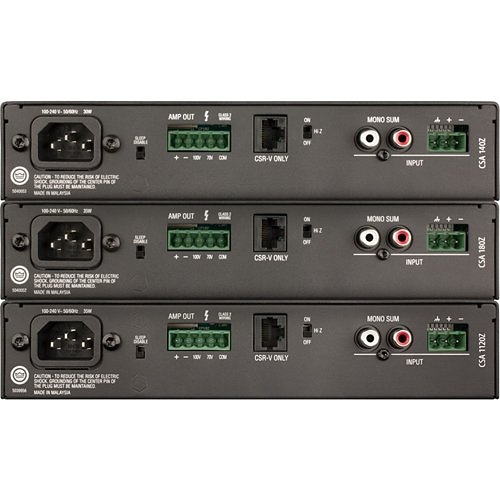 JBL Commercial CSA 1120Z 120W 1-Channel Rack Mount Amplifier, 70/100V