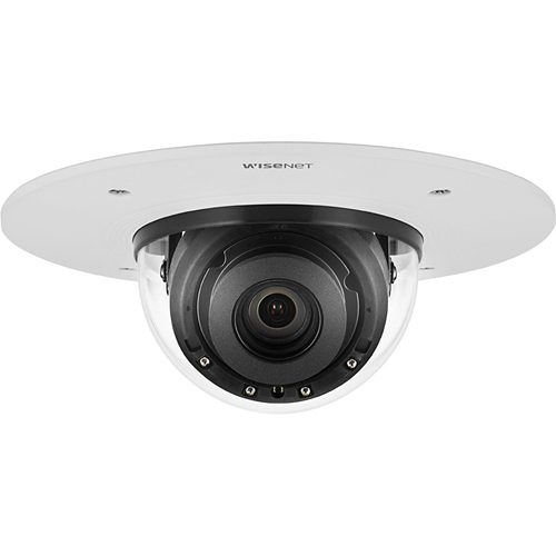 Hanwha PND-A9081RF Wisenet P Series 8MP Flush-Mount AI IR Dome Camera, 4.5-10mm Varifocal Lens