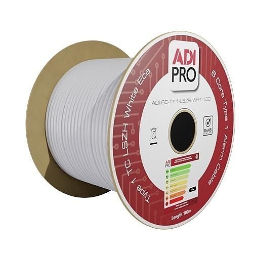 888pollon ADI PRO ADI/8C-TY3-LSF-WHT-100 Alarm Cable LSF 8C TCCAM, 100m, White