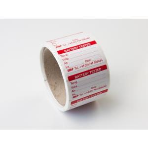 Test Labels Battery Tested Roll Of 250