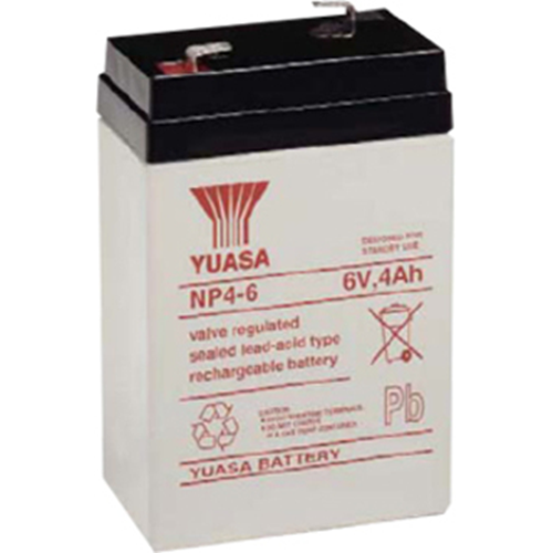 Yuasa NP4-6 Battery - Sealed Lead Acid (SLA) - For Multipurpose - Battery Rechargeable - 6 V DC - 4000 mAh