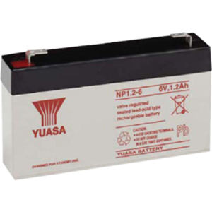 Yuasa NP1.2-6 Battery - Lead Acid - For Multipurpose - Battery Rechargeable - 6 V DC - 1200 mAh