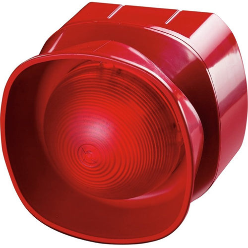 Apollo Security Alarm - 28 V DC - 100 dB(A) - Audible, Visual - Wall Mountable - Red, Red
