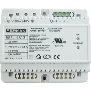 FERMAX Power Supply - 120 V AC, 230 V AC Input Voltage - 12 V DC Output Voltage - DIN Rail