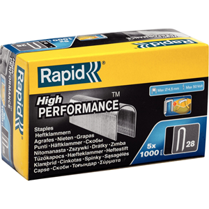 Rapid Staples - No.28 - 10 mm Leg - for Cable - Galvanized - Steel - 5000 / Box