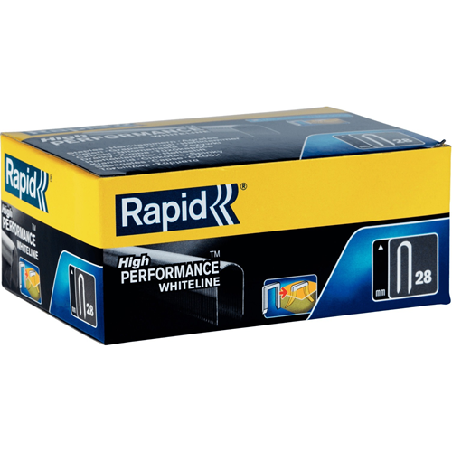 Rapid Staples - No.28 - 10 mm Leg - for Cable - Galvanized - White - Steel - 5000 / Box