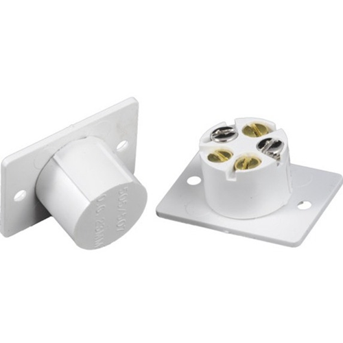 CQR FC505 Cable Magnetic Contact - SPST (N.O.) - 23 mm Gap - For Door - Flush Mount - White