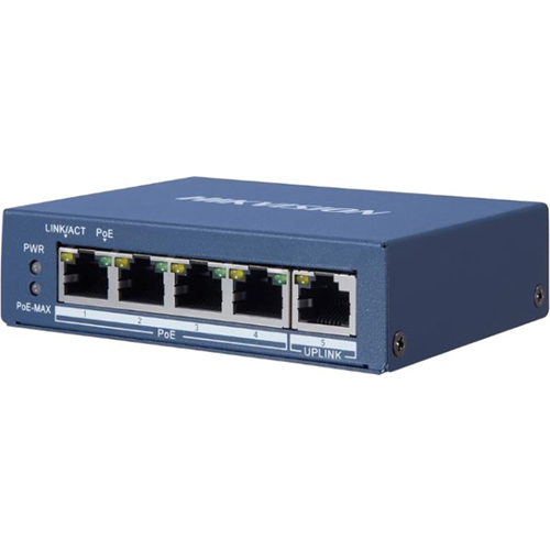 Hikvision DS-3E0505P-E 4 Ports Ethernet Switch - 2 Layer Supported - Twisted Pair