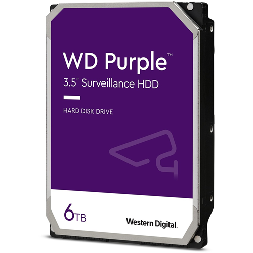 WD Purple WD62PURZ 6 TB Hard Drive - 3.5" Internal - SATA (SATA/600) - Conventional Magnetic Recording (CMR) Method - Storage System, Video Surveillance System Device Supported - 5640rpm