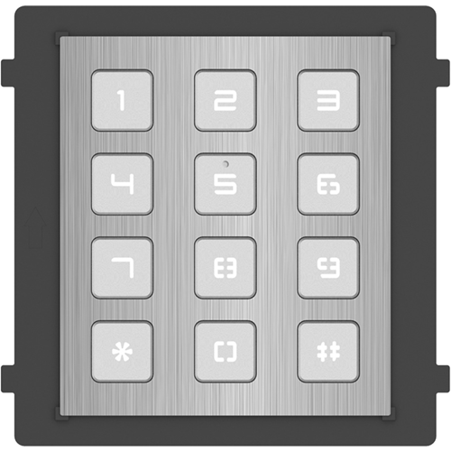 Hikvision Pro DS-KD-KP/S Door Station Keypad Module for Door Opener, Intercom System - Indoor, Door, Outdoor, Intercom, Housing - Dust Resistant, Water Resistant - Stainless Steel