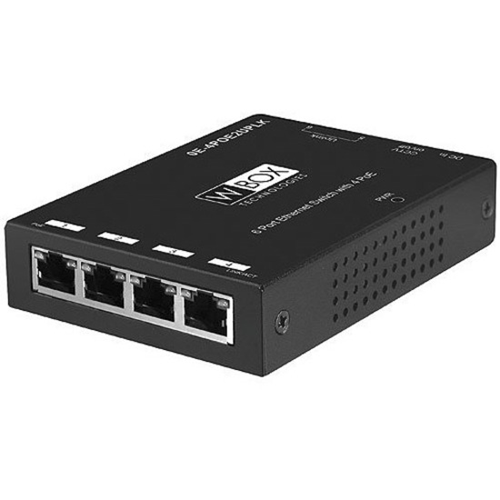 W Box 0E-4POE2UPLK 6 Ports Ethernet Switch - Fast Ethernet - 10/100Base-T - 2 Layer Supported - Power Supply - 62 W PoE Budget - Twisted Pair - PoE Ports